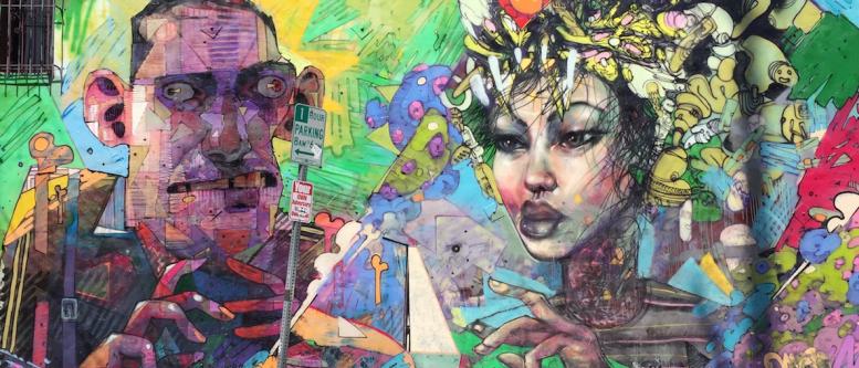 Mural by David Choe and Aryz, 7th Street, Los Angeles Mural by David Choe and Aryz, 7th Street, Los Angeles