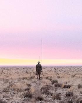 ALI Summer Field Station: sunset at the Lightning Field, western New Mexico.