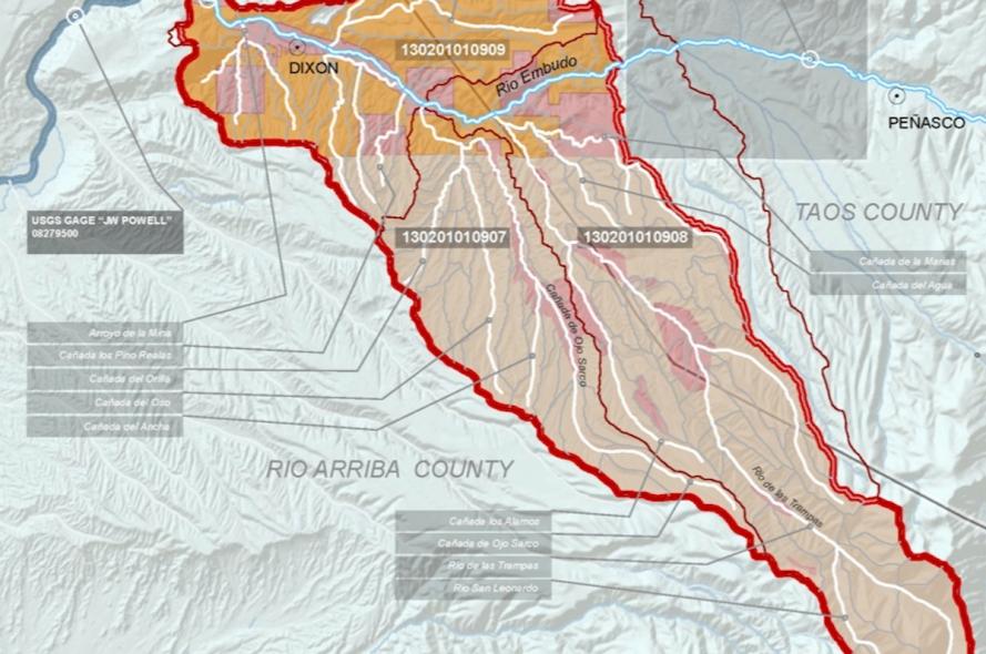 Project Area Map, "An Updated Watershed-Base Plan for the Lower Embudo Watershed, NM"